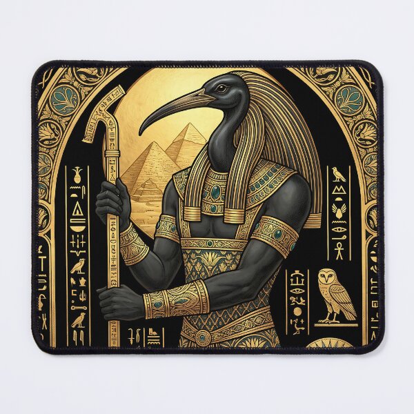 Item preview, Thoth Egyptian God of Wisdom Gold Hieroglyphics Art designed and sold by Vintage Poster Gallery.