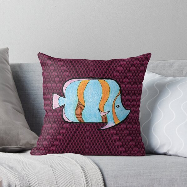Item preview, Tropical Fish Illustration  Blue Orange Marine Art designed and sold by Ihor Ivanov.