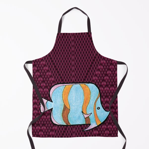 Item preview, Tropical Fish Illustration Blue Orange Marine Art designed and sold by Ihor Ivanov.
