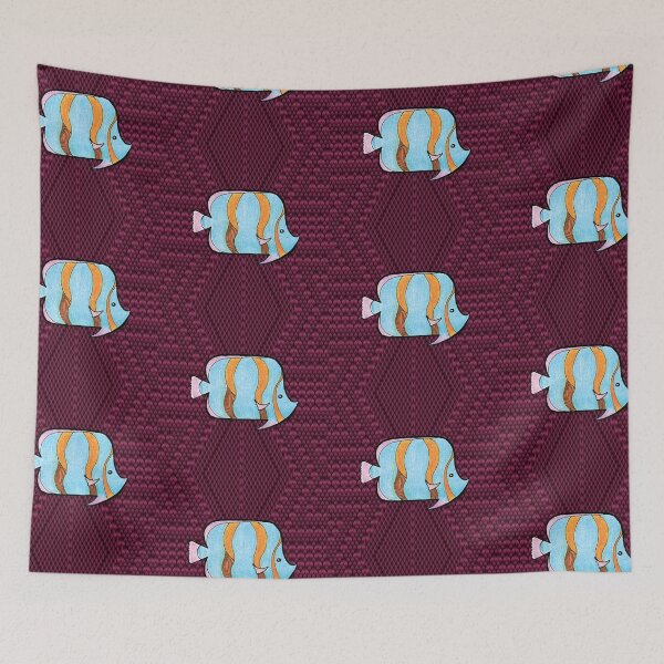 Item preview, Tropical Fish Illustration  Blue Orange Marine Art designed and sold by Ihor Ivanov.