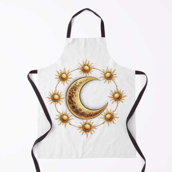 Item preview, Golden Crescent Moon | Celestial Sun Circle designed and sold by CalmMandala.
