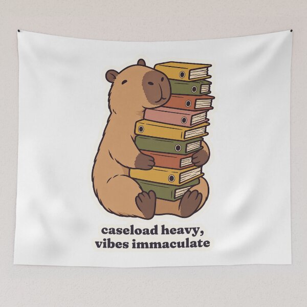 Item preview, Calm Capybara Heavy Caseload Social Worker Vibes designed and sold by OuqCreations.