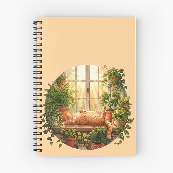 Item preview, Orange Cat Sunbathing in Plant Jungle designed and sold by AIG - Andrei Ilie Graphics.