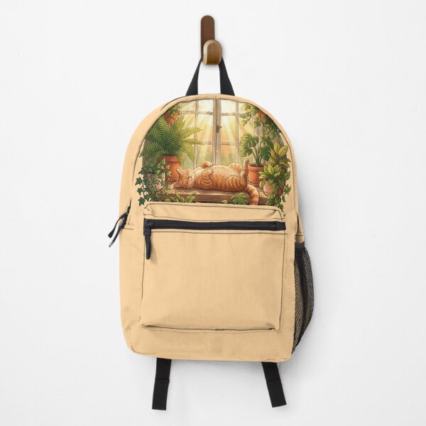 Item preview, Orange Cat Sunbathing in Plant Jungle designed and sold by AIG - Andrei Ilie Graphics.