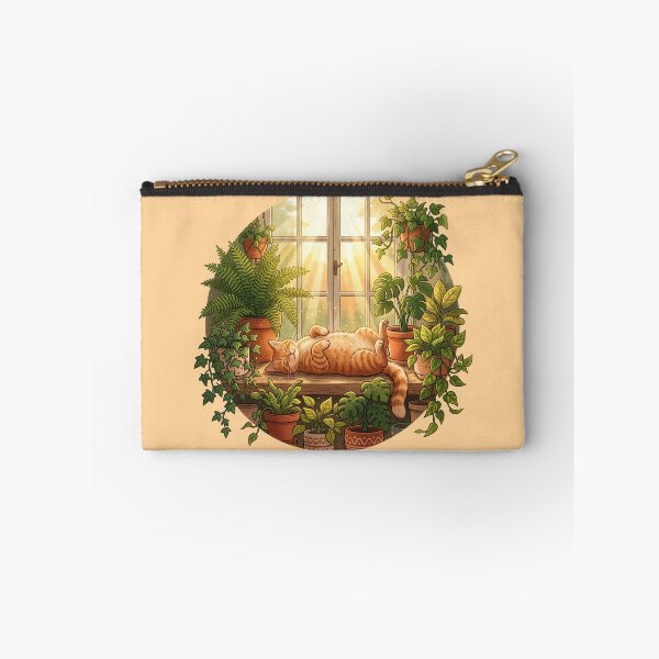 Item preview, Orange Cat Sunbathing in Plant Jungle designed and sold by AIG - Andrei Ilie Graphics.