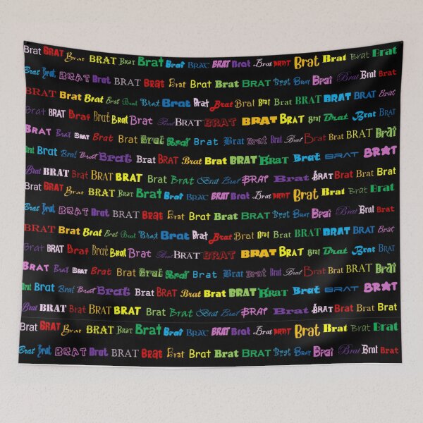 Item preview, Brat Brat Brat in colors on black designed and sold by Canderella144.