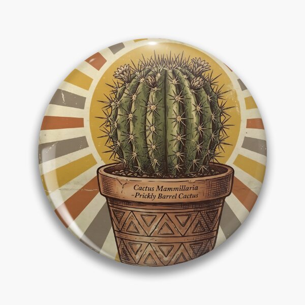 Item preview, Vintage Barrel Cactus Sunburst poster designed and sold by JC Art Creations.