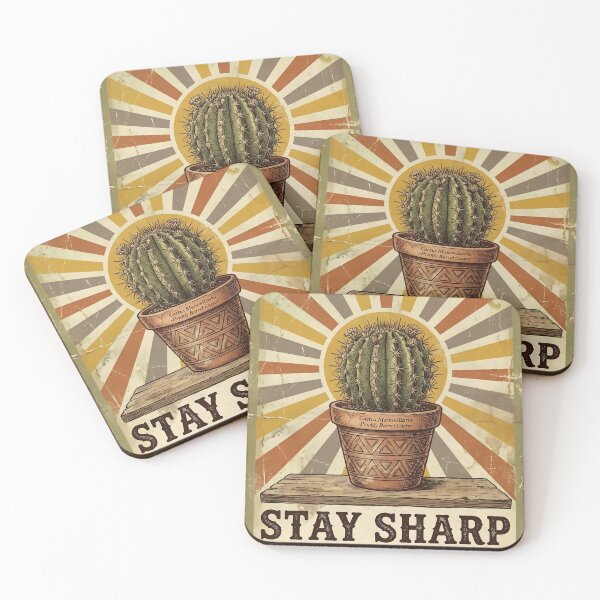 Item preview, Vintage Barrel Cactus Sunburst poster designed and sold by JC Art Creations.