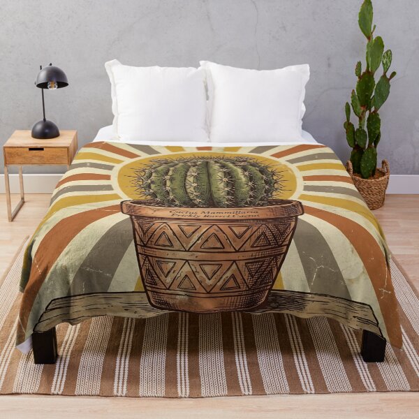 Item preview, Vintage Barrel Cactus Sunburst poster designed and sold by JC Art Creations.