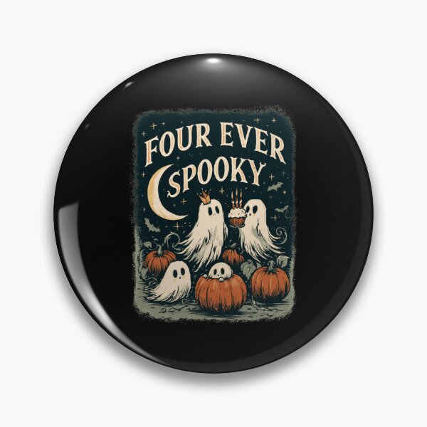 Item preview, Four Ever Spooky – Funny Ghost Halloween 4th Birthday Shirt designed and sold by DyzioSupply.