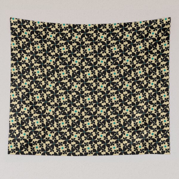 Item preview, Mid-Century Pinwheel Geometric in Black & Cream designed and sold by StefanStudioArt.