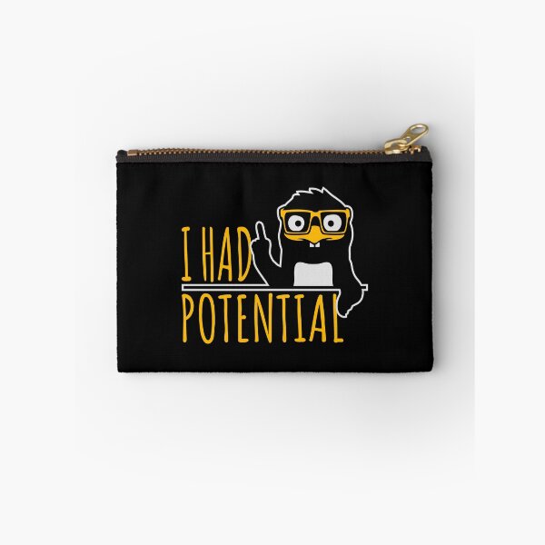 Item preview, I Had Potential Funny Sarcastic Penguin Geek Nerd designed and sold by shirt-o-mat.