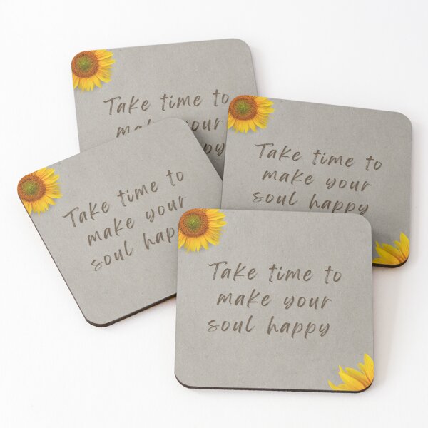 Item preview, Take Time To Make Your Soul Happy – Sunflower Quote designed and sold by OlhaTironArt.