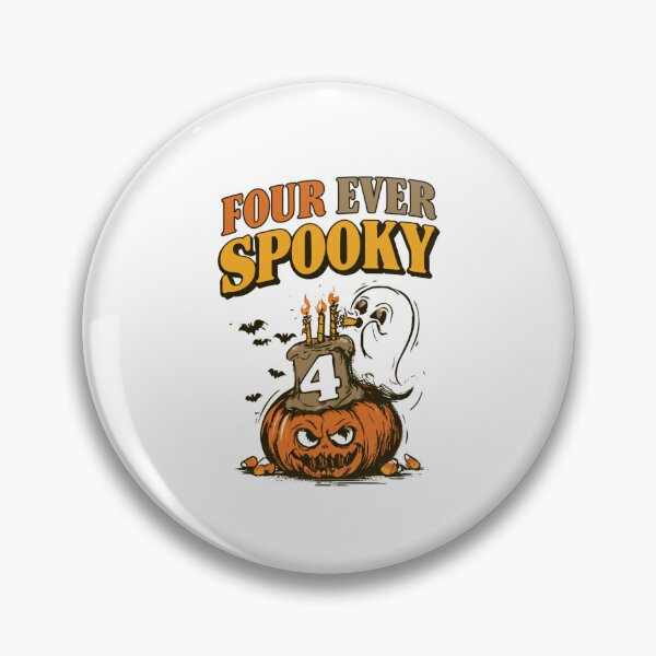 Item preview, Four Ever Spooky – Funny Ghost Halloween 4th Birthday Shirt designed and sold by DyzioSupply.