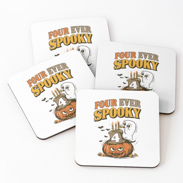 Item preview, Four Ever Spooky – Funny Ghost Halloween 4th Birthday Shirt designed and sold by DyzioSupply.