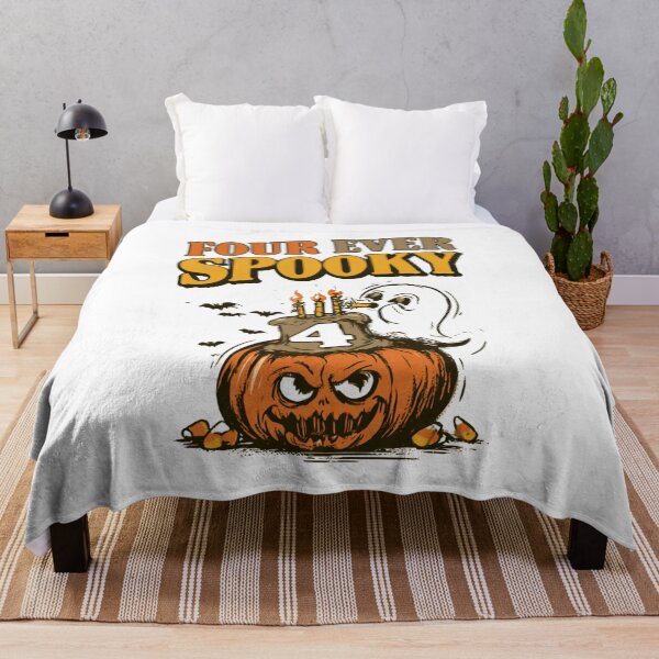 Item preview, Four Ever Spooky – Funny Ghost Halloween 4th Birthday Shirt designed and sold by DyzioSupply.