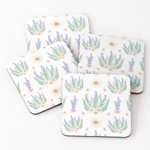 Item preview, Elegant composition with daisies, lavender flowers and aloe vera designed and sold by Lubakeep-art.