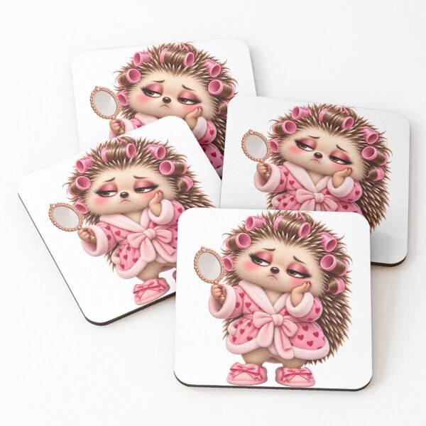 Item preview, Sleepy Glam Hedgehog Makeup Lover Funny Animal Art for Shirts Stickers Mugs and Gifts designed and sold by The Tired Animal Club.