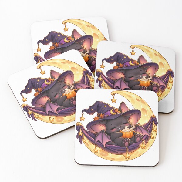 Item preview, Sleepy Bat Witch Hat Halloween Cozy Animal Art for Shirts Stickers Mugs and Gifts designed and sold by The Tired Animal Club.