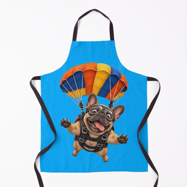 Item preview, Funny French Bulldog Skydiving Sticker – Crazy Parachute Dog Art designed and sold by Felixuss.