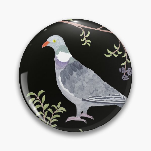 Item preview, Wood Pigeon & Elderberries black background designed and sold by SGrownsSketches.