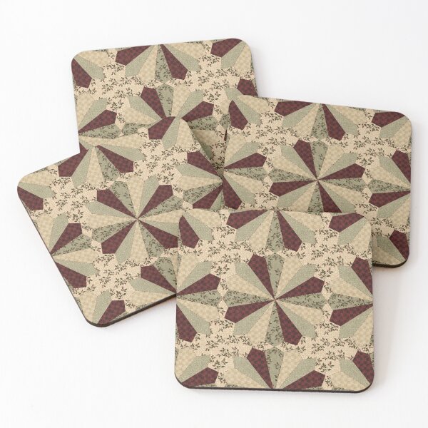 Item preview, Antique Quilt Star – Burgundy Sage Pinwheel designed and sold by thedawndesign.