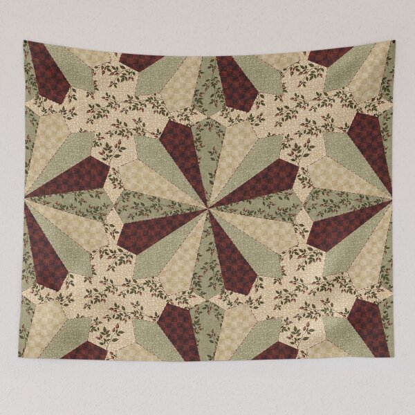 Item preview, Antique Quilt Star – Burgundy Sage Pinwheel designed and sold by thedawndesign.