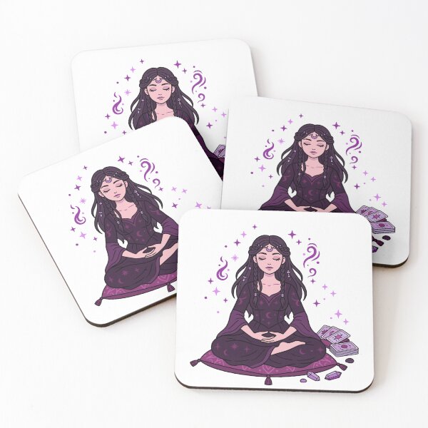 Item preview, Mystic Witch Meditating Tarot Card Reader Illustration designed and sold by Andreora.
