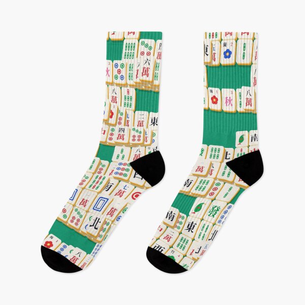 Item preview, Jade Table Shuffle - Mahjong Tiles Pattern designed and sold by Shiri Mor Arts.