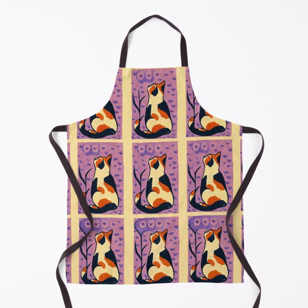 Item preview, Calico Cat Looking Up Purple Tile Pattern designed and sold by Fani*.