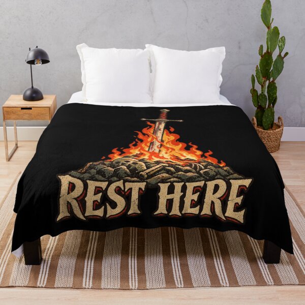 Item preview, Rest Here Dark Souls Bonfire designed and sold by Pandaburba.
