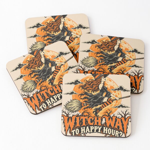 Item preview, Witch Way to Happy Hour - Funny Halloween Art designed and sold by luckysolo.