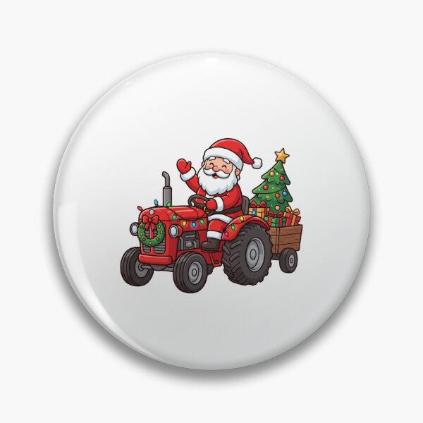 Item preview, Santa Driving a Tractor – Farm Christmas Tractor Pulling a Christmas Tree, Kids Xmas designed and sold by Osmose-Studio.