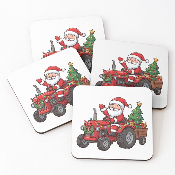 Item preview, Santa Driving a Tractor – Farm Christmas Tractor Pulling a Christmas Tree, Kids Xmas designed and sold by Osmose-Studio.
