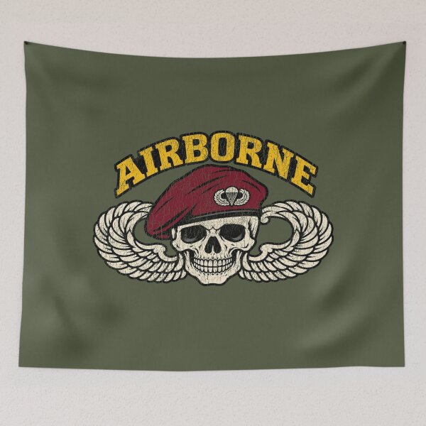 Item preview, Distressed Vintage US Army Airborne Paratrooper Jump Wings Crest designed and sold by TheDisloyalists.