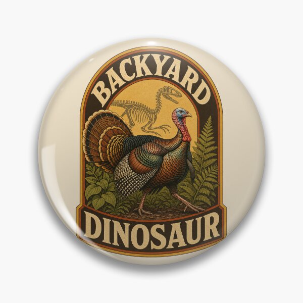 Item preview, Wild Turkey Backyard Dinosaur Vintage Museum Poster Bird Art designed and sold by shifumart.