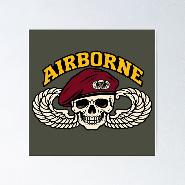 Item preview, Clean Vintage US Army Airborne Paratrooper Jump Wings Crest designed and sold by TheDisloyalists.