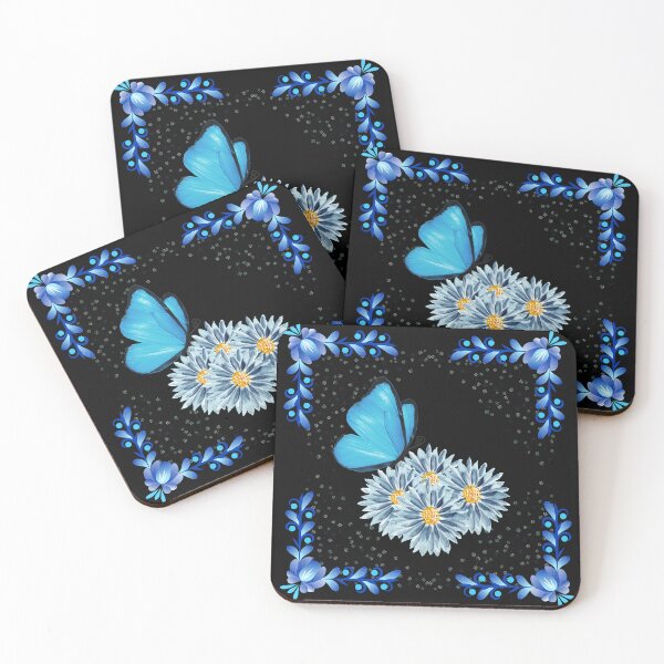 Item preview, Blue Butterfly and Flower design designed and sold by StyleVine.