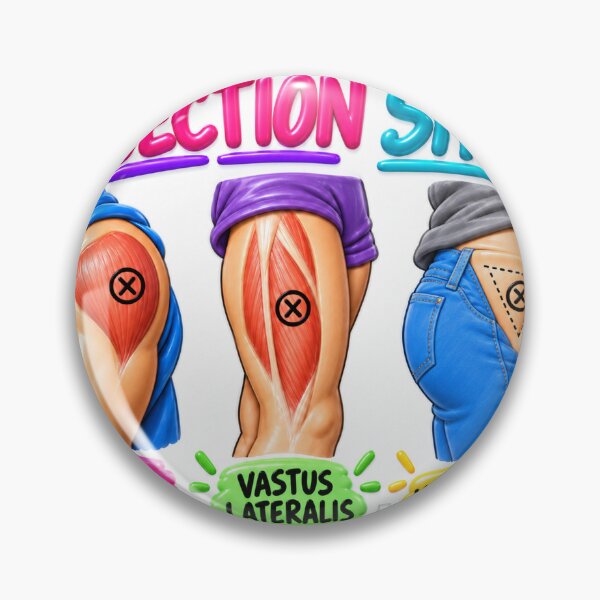 Item preview, Injection Site Locations X Marks 3D Nursing Student Sticker designed and sold by isokinetic.