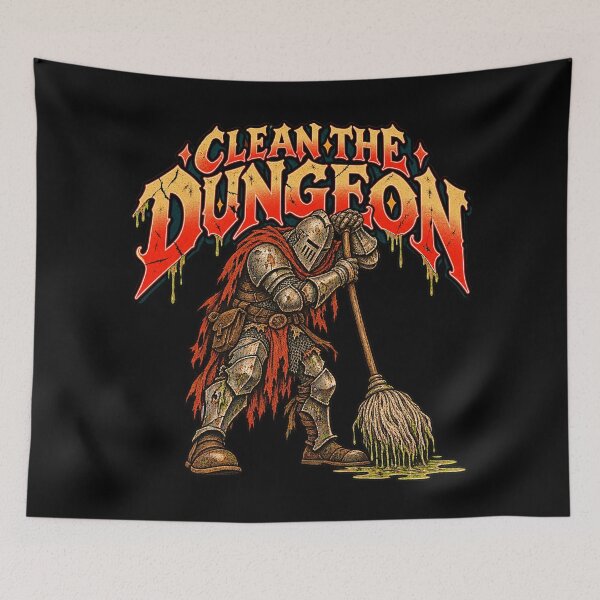 Item preview, Clean the Dungeon Fantasy Knight designed and sold by Pandaburba.