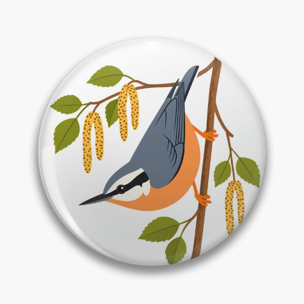 Item preview, Red-breasted Nuthatch and Birch Catkins designed and sold by DIYdaddie.