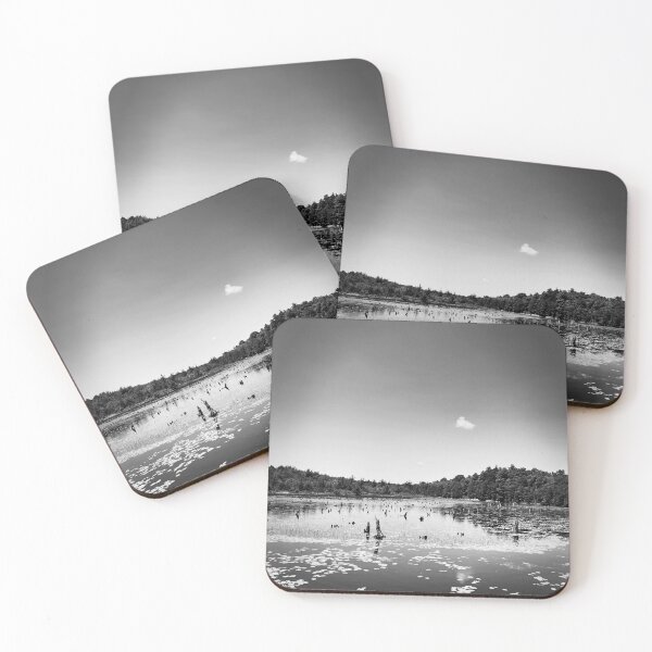 Item preview, Cloud over Lily Pads - Black and White Nature Photography  designed and sold by JamesDArting.