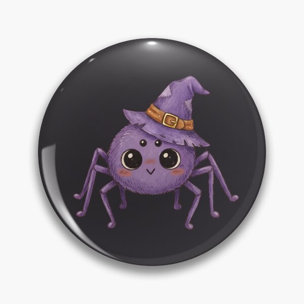 Artikelvorschau, Cute Fuzzy Purple Spider Witch Halloween Trick or Treat Illustration entworfen und verkauft von Alt Casterwill .