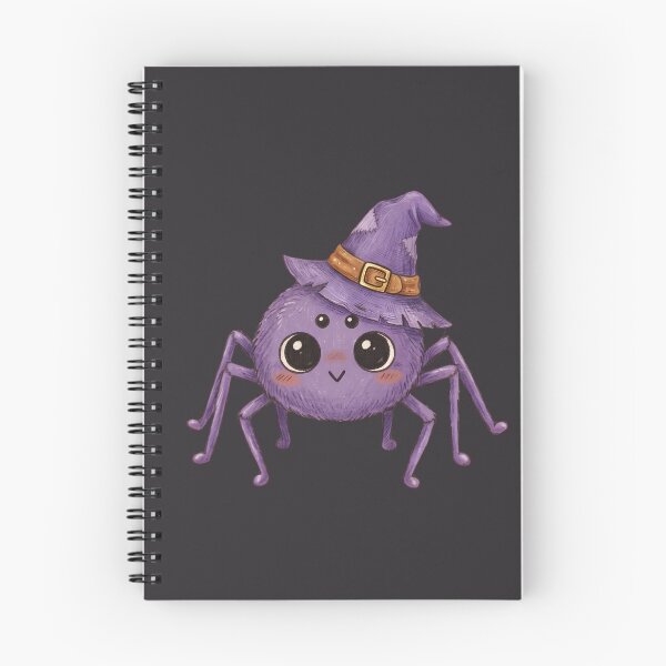 Artikelvorschau, Cute Fuzzy Purple Spider Witch Halloween Trick or Treat Illustration entworfen und verkauft von Alt Casterwill .