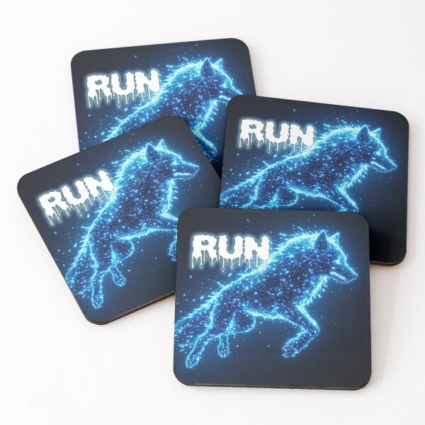 Item preview, Electric Blue Wolf Glowing Digital Energy Fantasy Art designed and sold by FusionCipher.