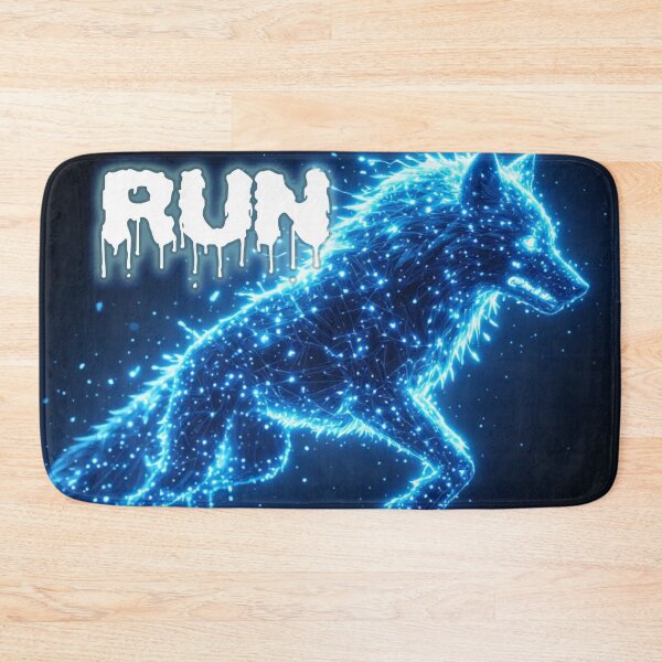 Item preview, Electric Blue Wolf Glowing Digital Energy Fantasy Art designed and sold by FusionCipher.