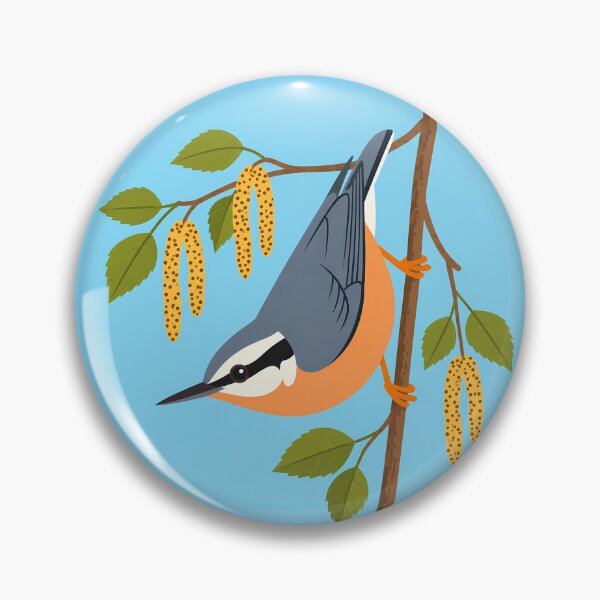 Item preview, Red-breasted Nuthatch and Birch Catkins designed and sold by DIYdaddie.