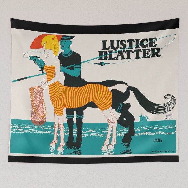 Item preview, Lustige Blätter Centaur Fishing 1900 designed and sold by artofuniverse.