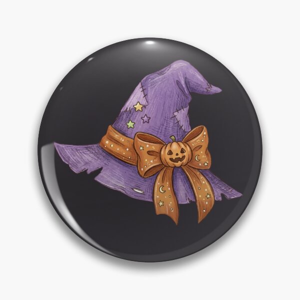 Artikelvorschau, Cute Purple Witch Hat Halloween Bow Jack O Lantern Illustration entworfen und verkauft von Alt Casterwill .