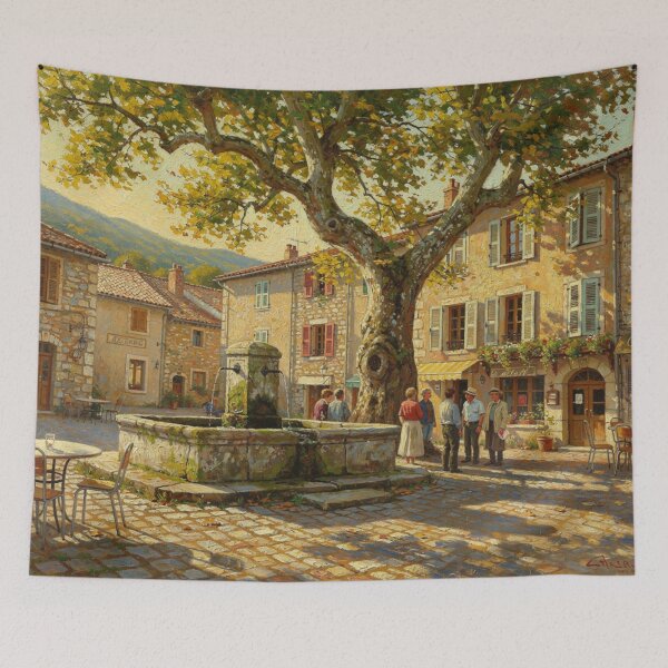 Item preview, Village square (Lozère - France) designed and sold by jefboutique6150.